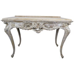 19th Century French Painted Console with Marble Top 9