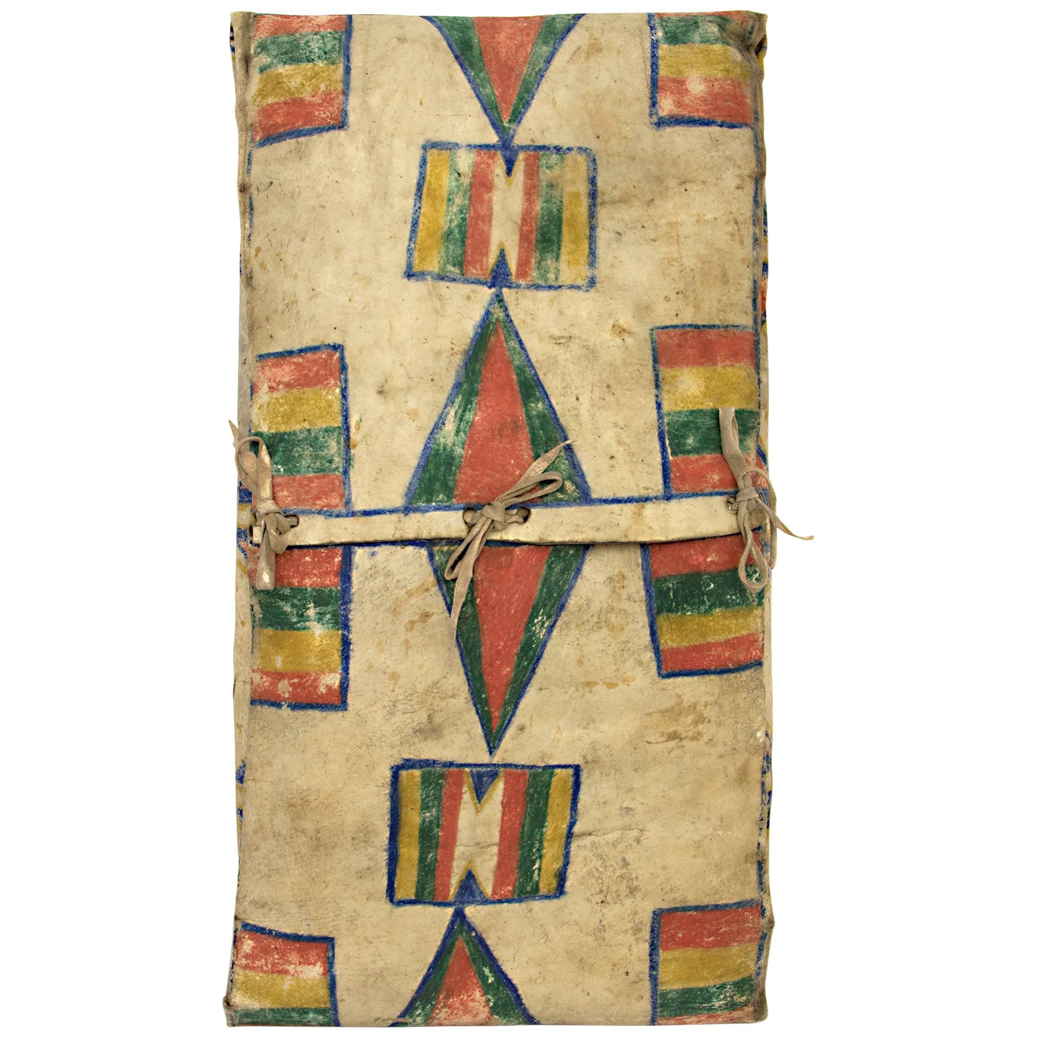 Native American Parfleche Envelope with Abstract Painting, 19th Century, Plateau