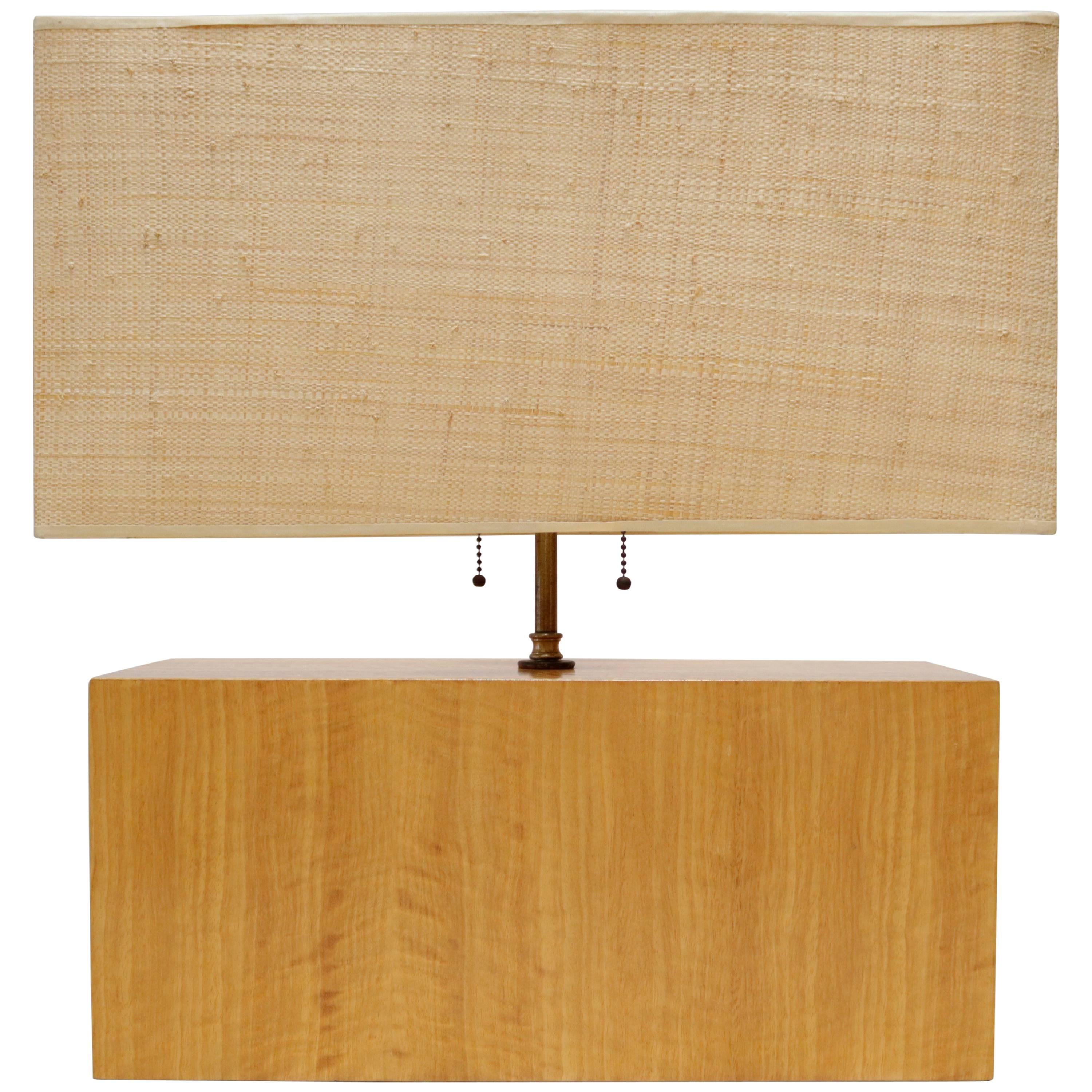 Rectangular Zebra Wood Table Lamp