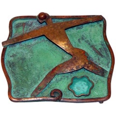 Used Ken Beldin Figural Mid-Century Mexican Copper Belt Buckle