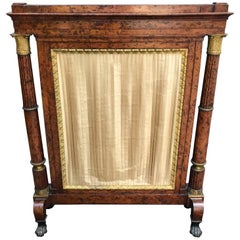 French Empire Burl Thuya Wood Fireplace Screen with Gilt Bronze Mounts, 1810 1