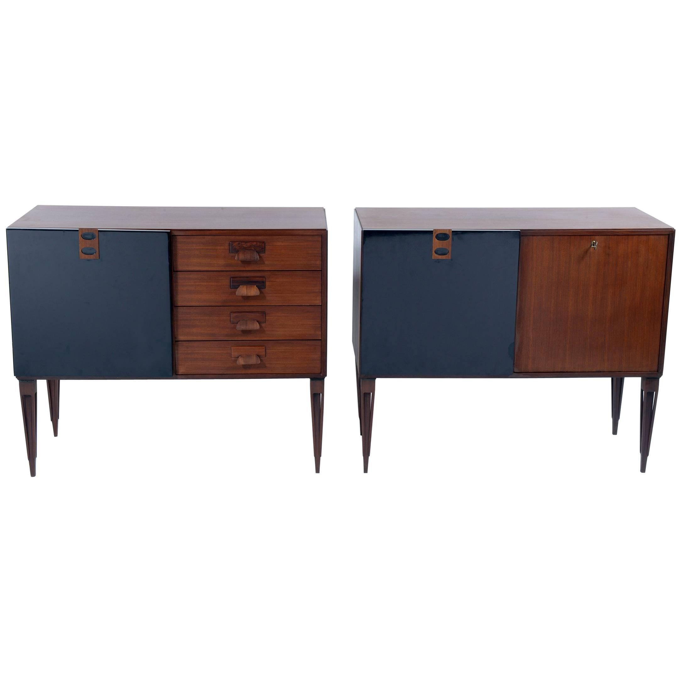 Pair of Mid Century Cabinet-Sideboard by F.lli Proserpio, Signed