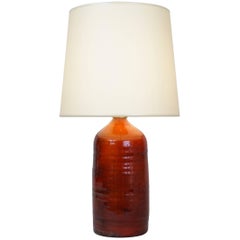 Late 20th Century Orange Ceramic Table Lamp Late 20th Century Orange Ceramic Table Lamp