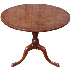 18th Century Georgian George III Mahogany Antique Tripod Wine Lamp Table
