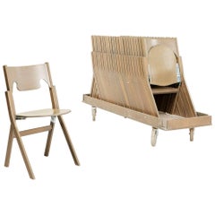 Set of 24 Scandinavian Postmodern Folding Chairs by Swedish Ake Axelsson