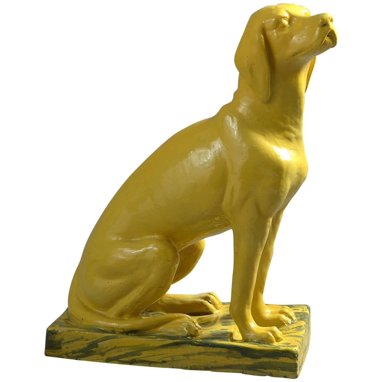 Lifesize Ceramic Statue of a Pointer Dog For Sale