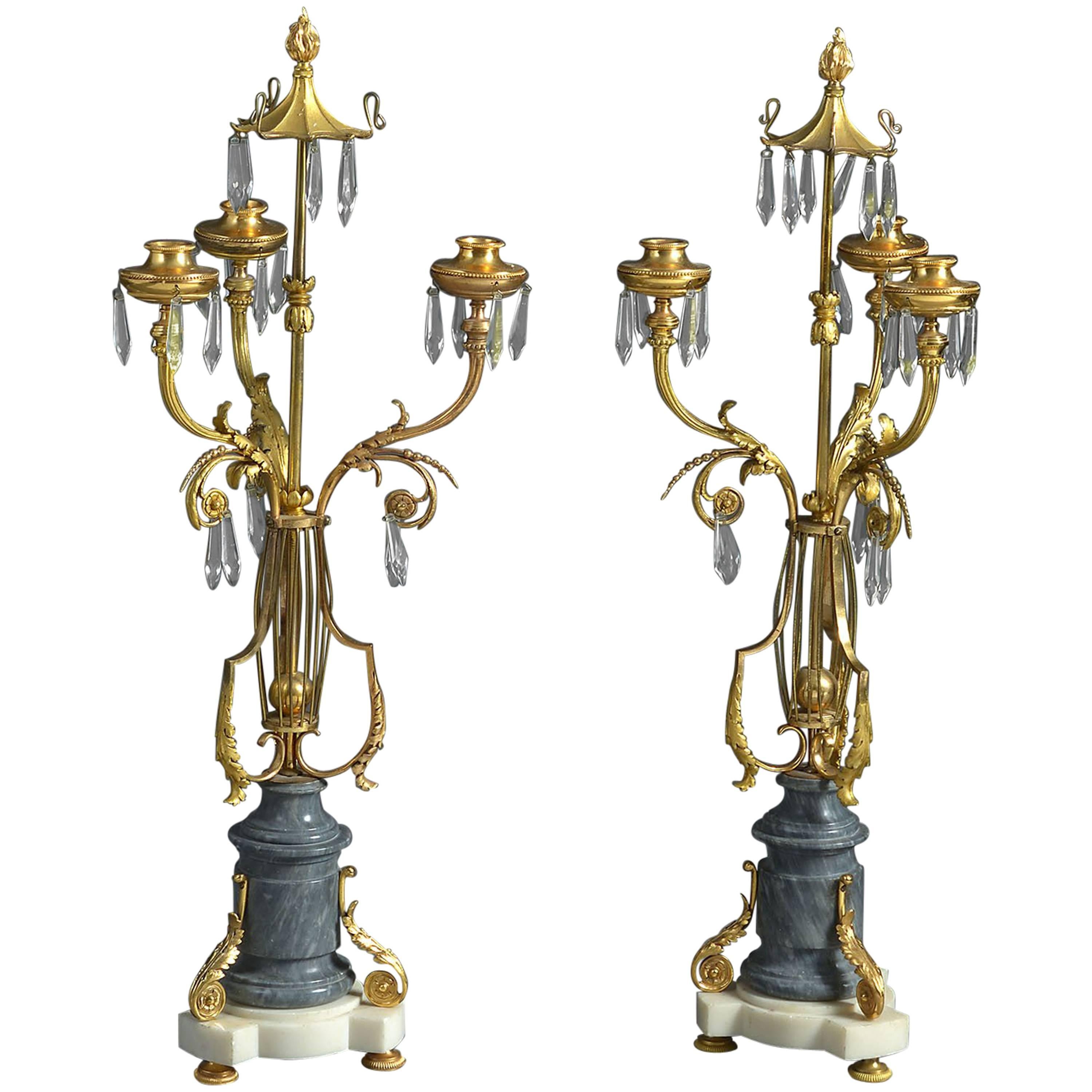 Pair of 19th Century Louis-Philippe Candelabra For Sale