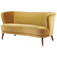 1940s Swedish Velvet Sofa