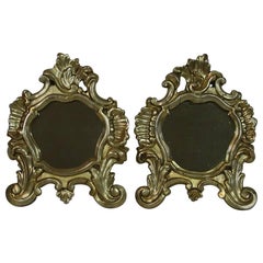 Pair of 18th Century, Italian Baroque Giltwood Mirrors 12