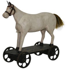 Small 19th Century French Folk Art Wooden Horse