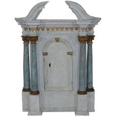 18th Century Austrian Painted Baroque Wooden Tabernacle
