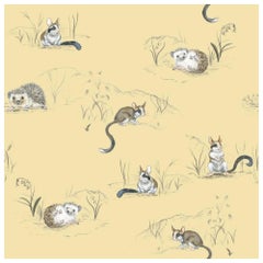 Hedgehog and Dormouse Wallpaper from the for the Very Young Collection