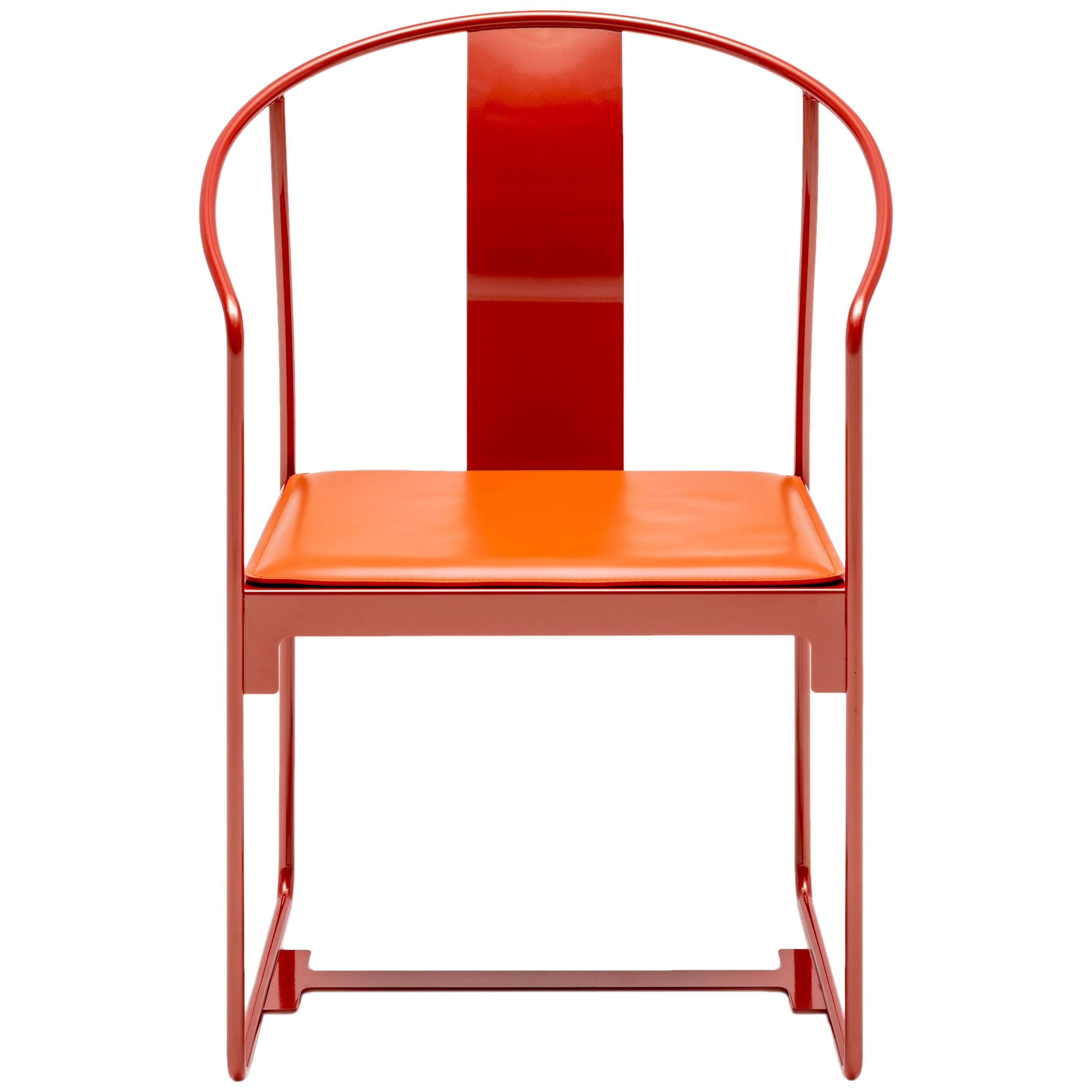 "Mingx" Leather and Steel Armchair Designed by Konstantin Grcic for Driade