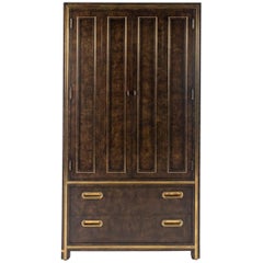 Mastercraft Burl Wood and Brass Cabinet 6