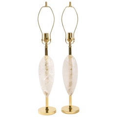 Pair of Rock Crystal Quartz Lamps, Eon Collection