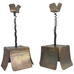 Pair of Brass Pendant by Bottega Gadda