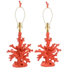 Pair of Faux Gorgonian Coral Lamps