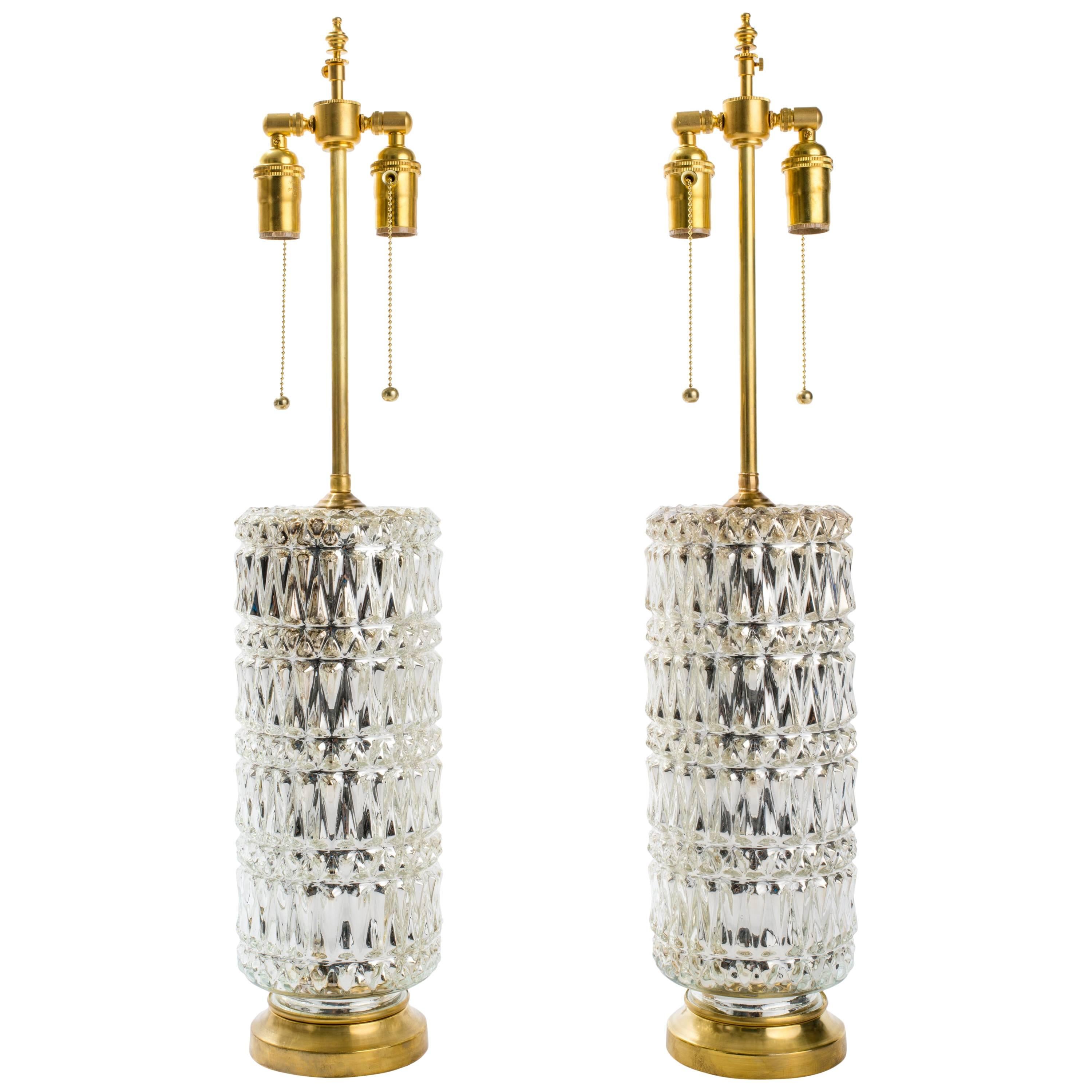 Textured Mercury Glass Lamps