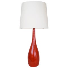 R&J Cloutier Red Ceramic Table Lamp