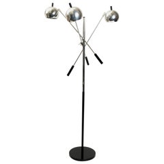 Chrome Floor Lamp with Adjustable Arms