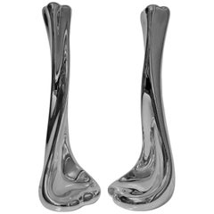 Pair of Tiffany Sterling Elsa Perreti Design Sterling Bone Candlesticks