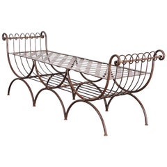 Italian Hollywood Regency Iron Triple Seat Bench, 1960 12