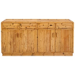 Elegant Vintage Bamboo Sideboard, circa 1960, France