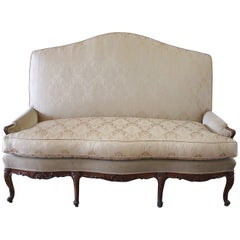 Antique Early 20th Century High Back Upholstered Settee