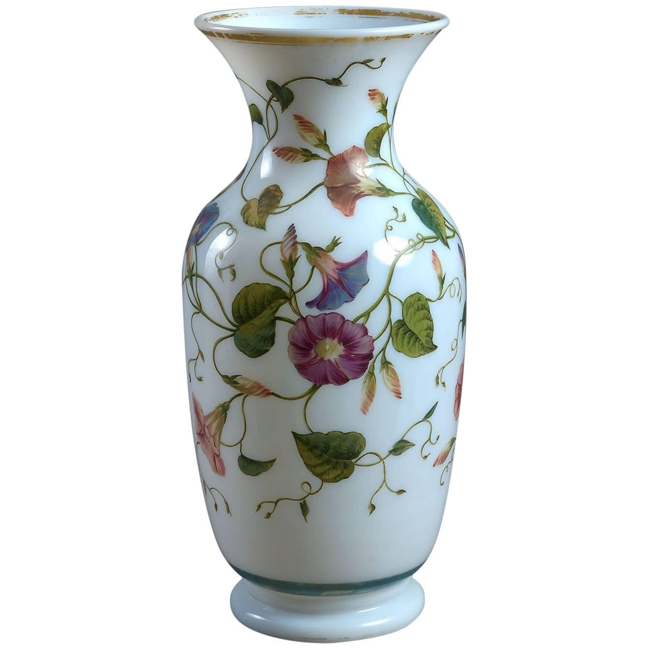 Fine 19th Century, French Opaline Glass Vase or Table Lamp For Sale