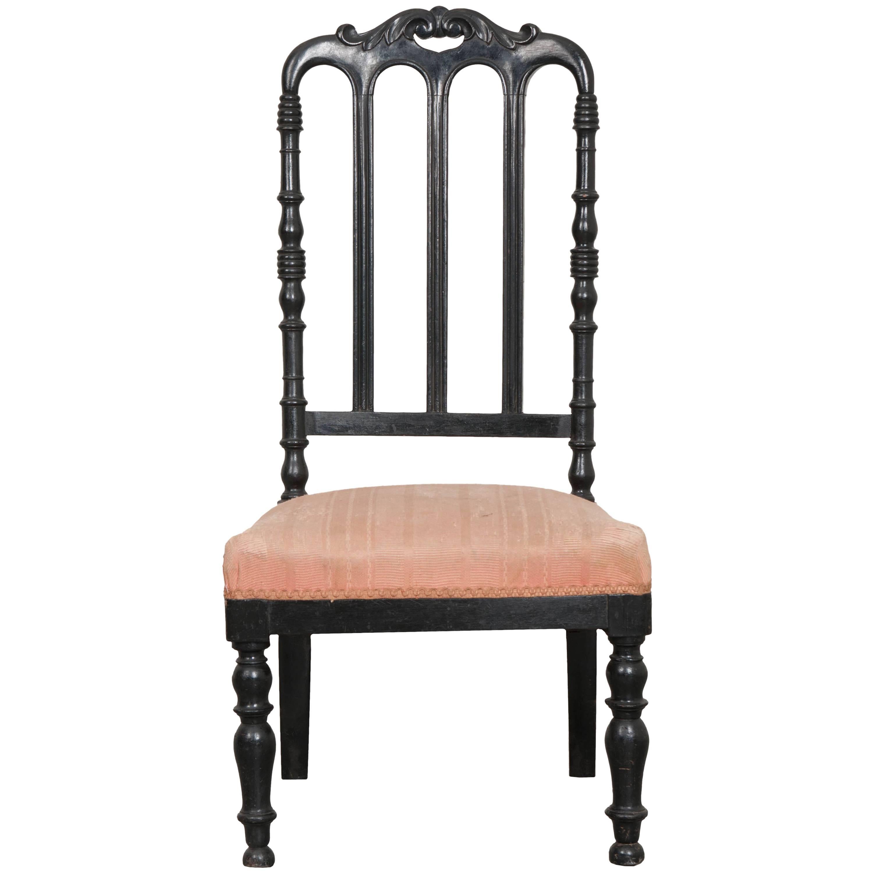 French 19th Century Ebony Slipper Chair