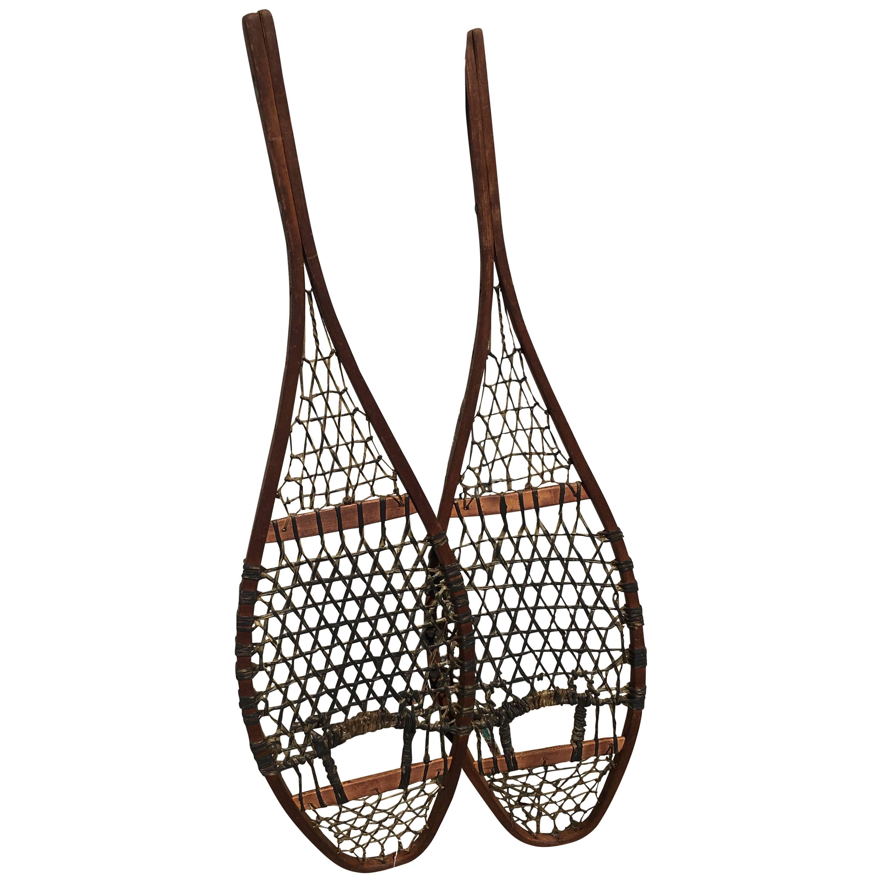 Handsome Pair of 19th Century Snow Shoes, Great as Wall Sculpture