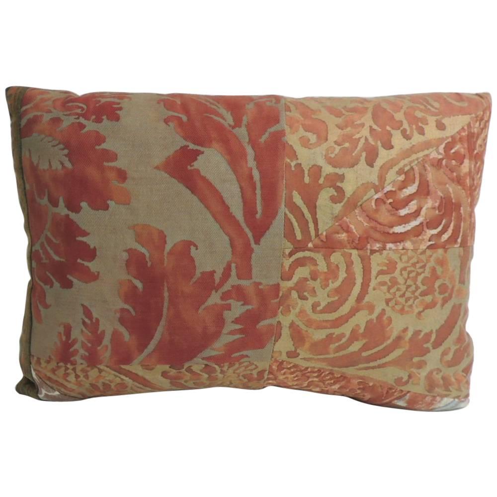 Vintage Fortuny Patchwork Lumbar Decorative Pillow