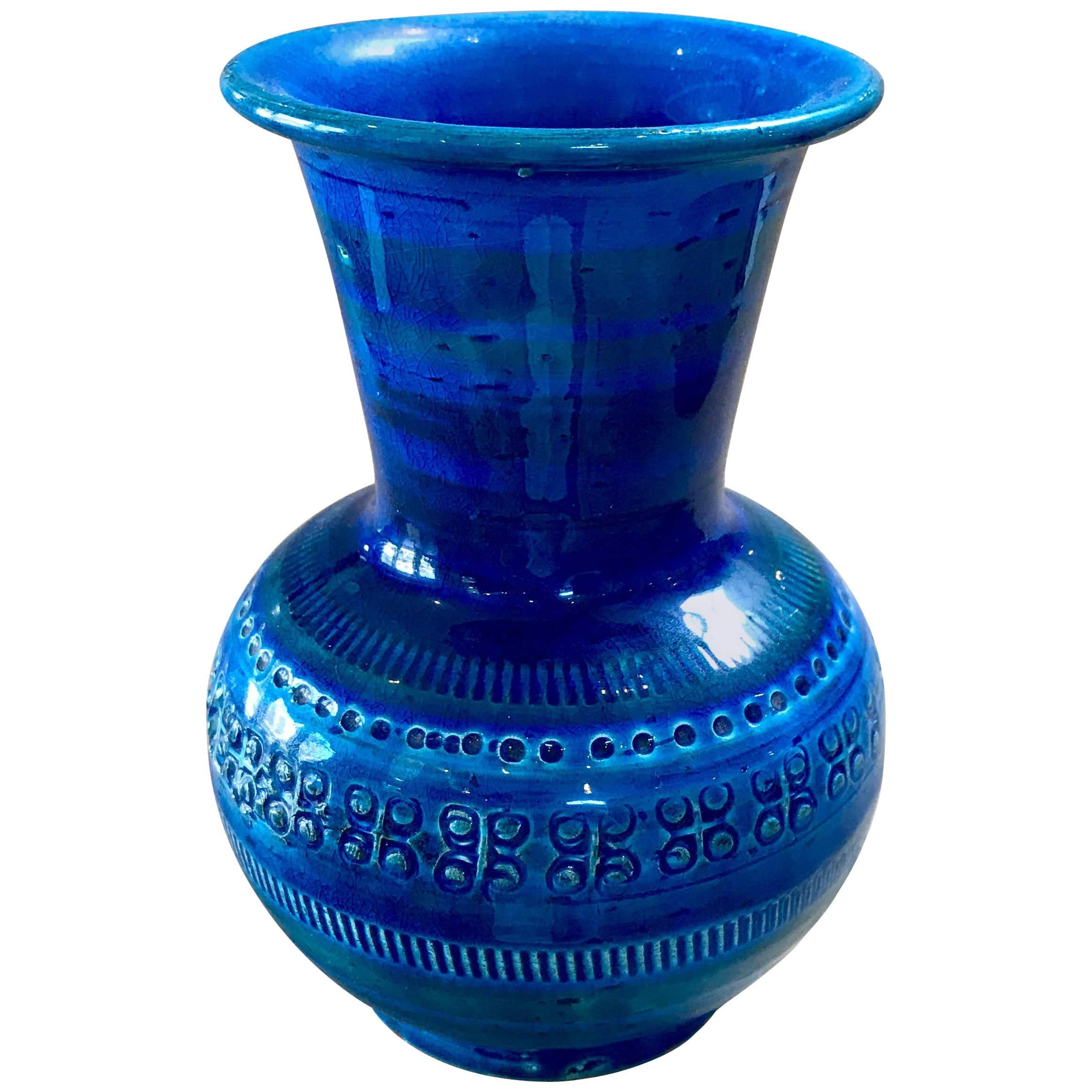 1970s, Rimini Blue Bitossi or Flavia Ceramic Vase For Sale