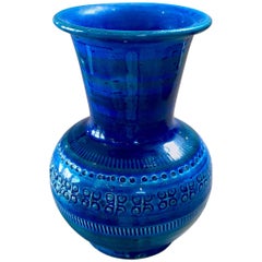 1970s, Rimini Blue Bitossi or Flavia Ceramic Vase
