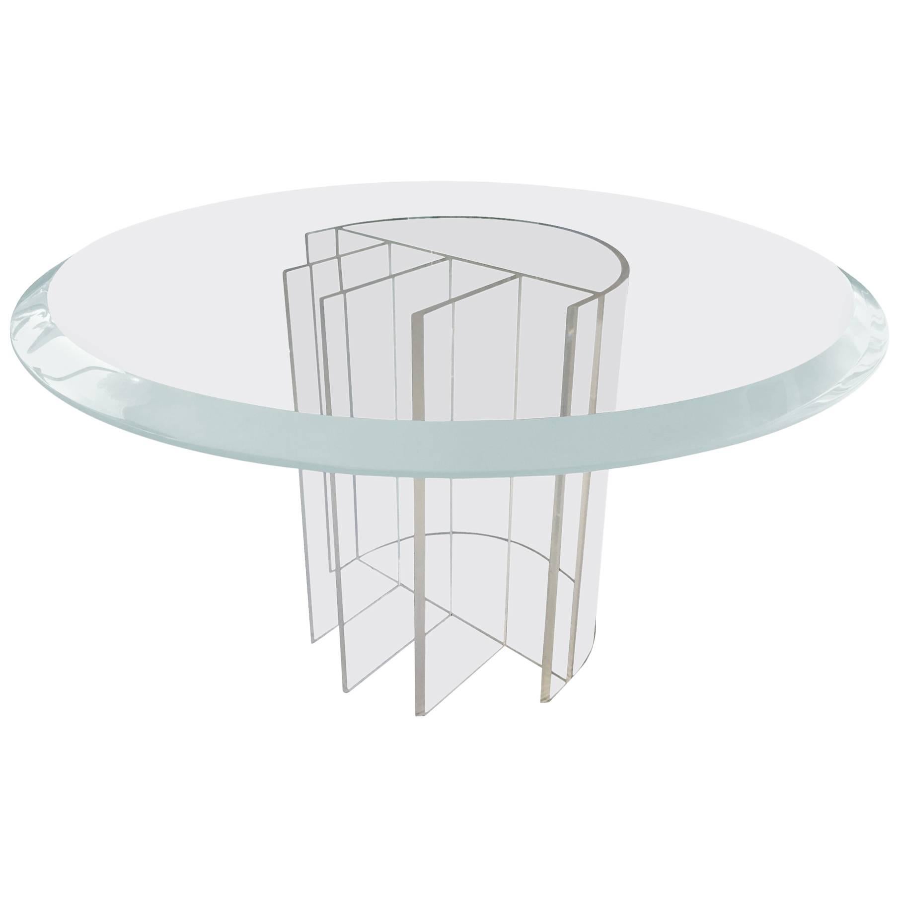 Lucite Dining Table by Charles Hollis Jones, "Blade" Line