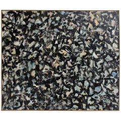 Large Abstract Expressionist Painting in Black and Green by Artist Jacques Lamy 12