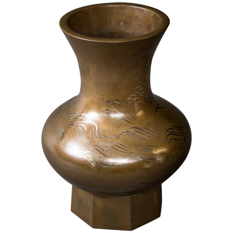 Japanese Bronze Flower Vase 'Hana Ire' at 1stDibs