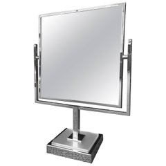 Charles Hollis Jones Vanity Mirror in Polished Chrome and Lucite