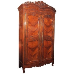 Antique French Cherry Wood Armoire