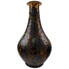 Kähler, Denmark, Large Glazed Stoneware Floor Vase in Modern Design, 1930-1940s