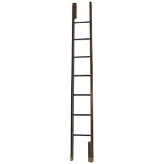 Vintage Leather Upholstered Elephant Ladder or Library Ladder, circa 1970