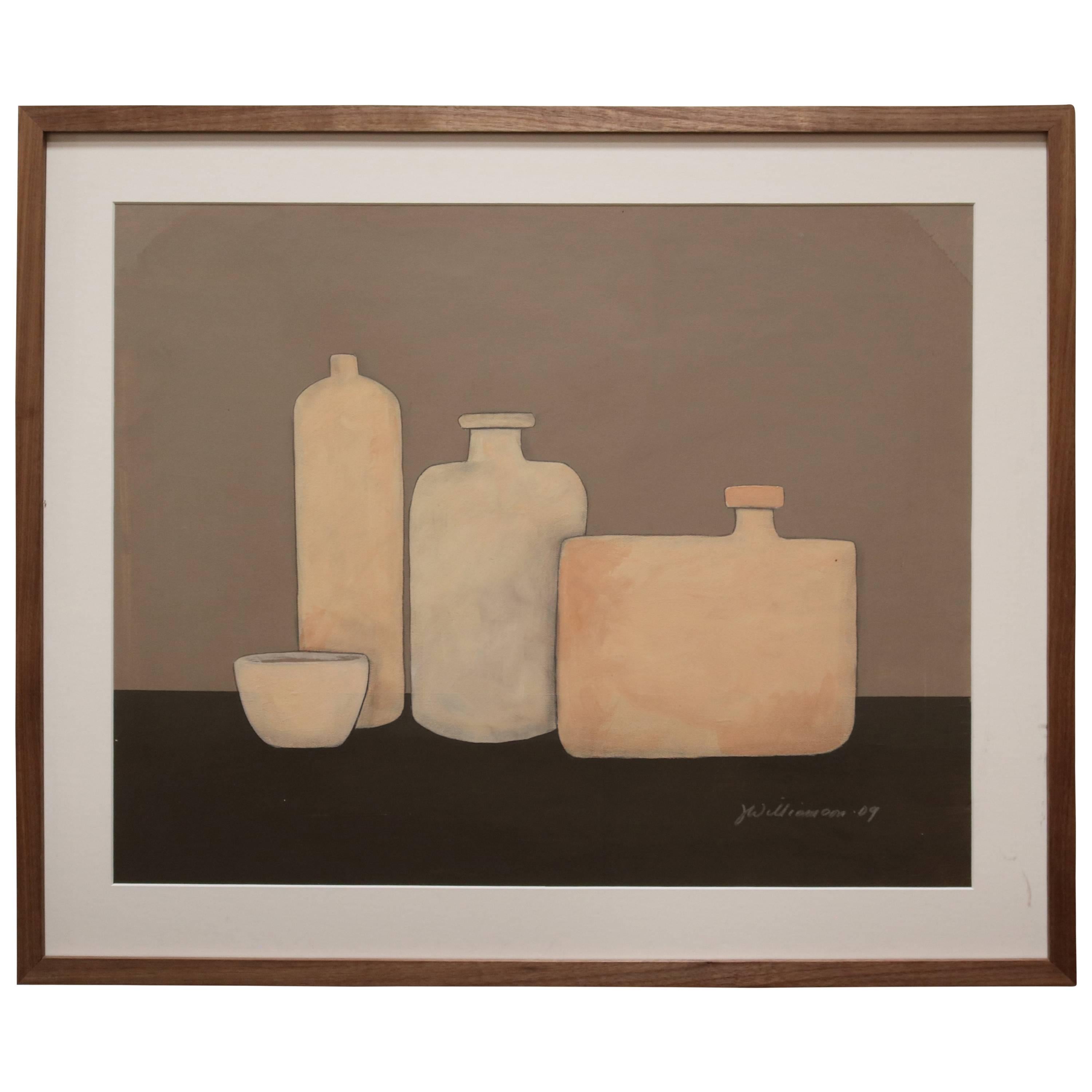Painting of Three Vases and Bowl by Jerry Williamson