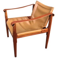 Vintage Brown Saltman Sling Chair Pasadena Art Museum 1968 California Design Ten Exhibit