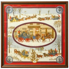 Framed Hermes Scarf "Bull and Mouth Regent's Circus Piccadilly"