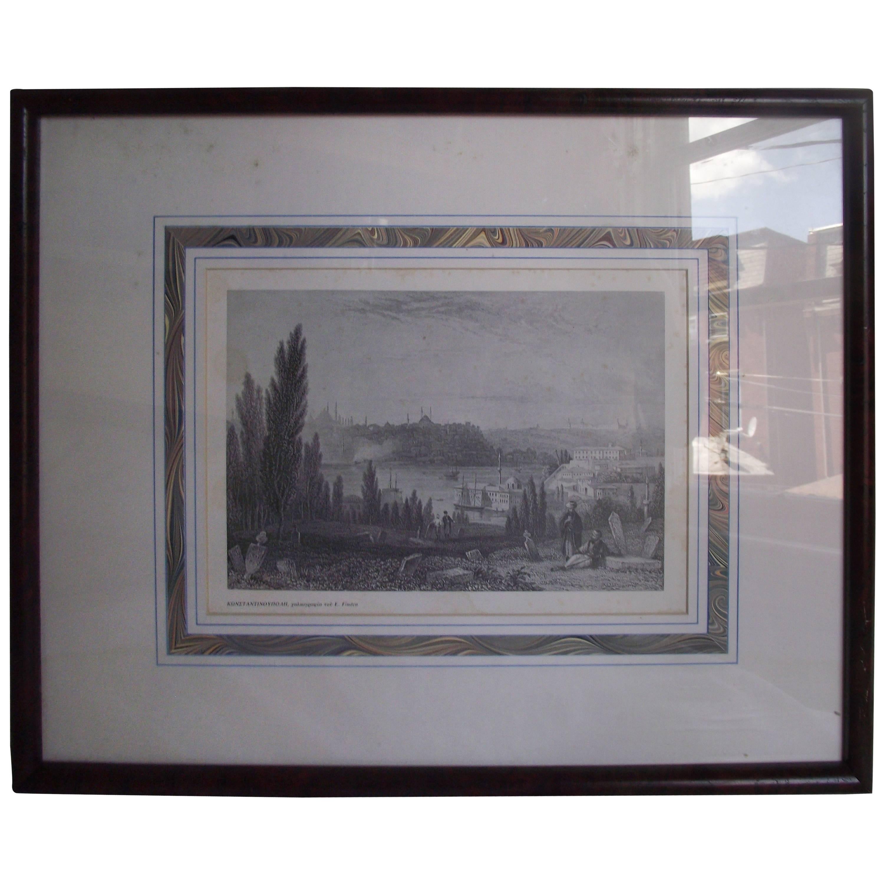 One of five prints in beautiful original mats and frame. Frame as a burl wood finish.

An engraver, Edward Francis Finden (1791-1857) His engravings were very popular in the mid-19th century.