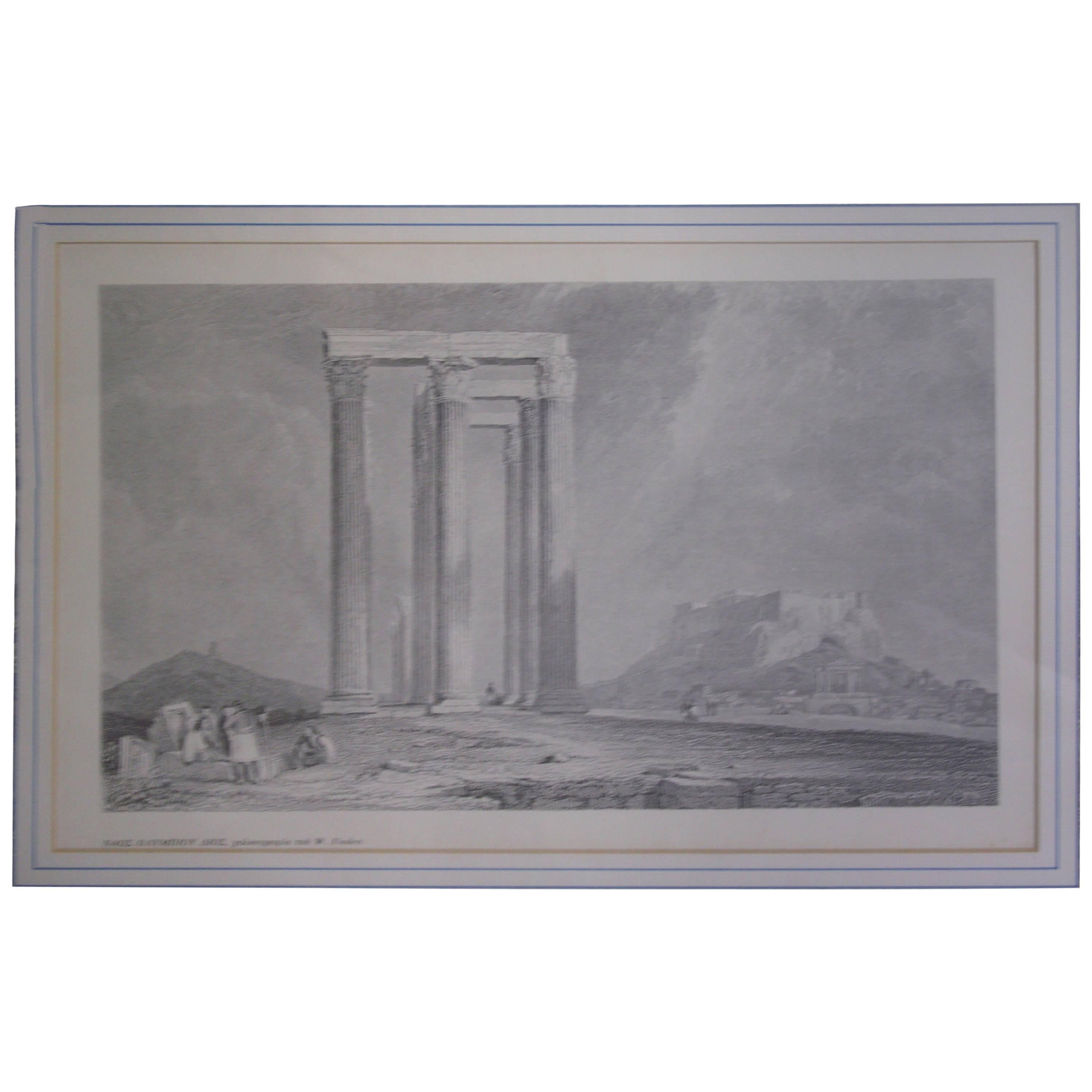 Beautiful print by Edward Francis Finden (1791-1857). Still in its beautiful original mat and burl wood finished frame.

Edward Francis Finden was a well know English engraver. His work was very popular in the mid-19th century.