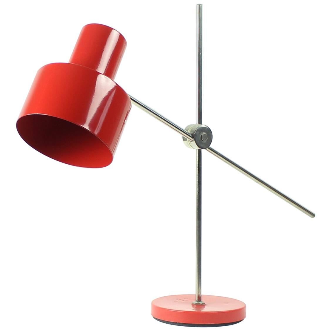 Red Industrial Office Lamp by Jan Suchan for Elektrosvit, Czechoslovakia, 1967 For Sale