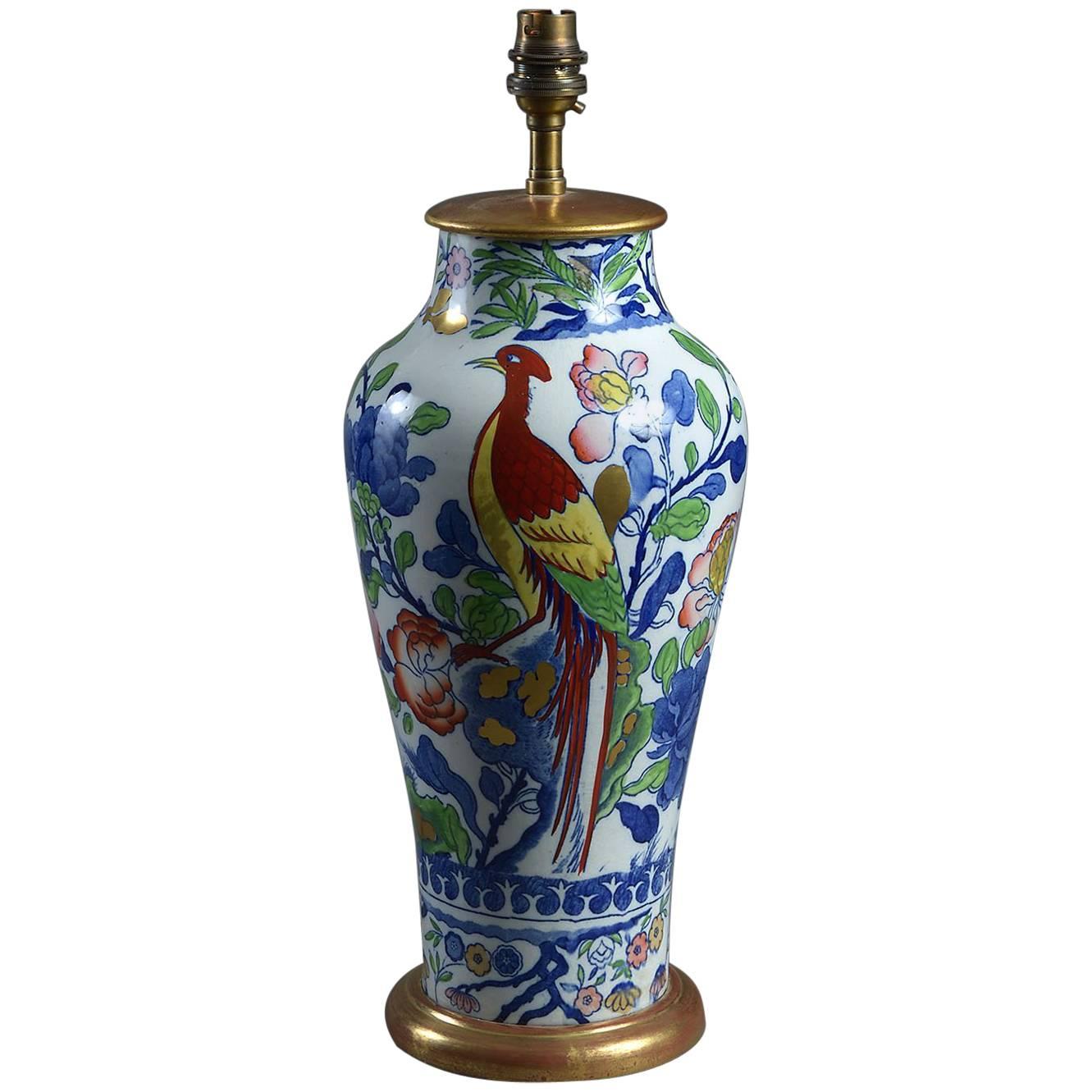 Mason's Ironstone Vase Lamp For Sale
