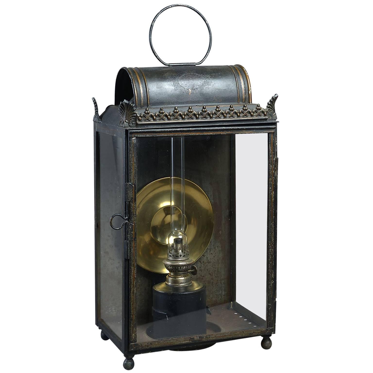 Large Early 19th Century French Toleware Lantern For Sale