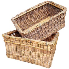 Set of Two Belgian Wicker Baskets